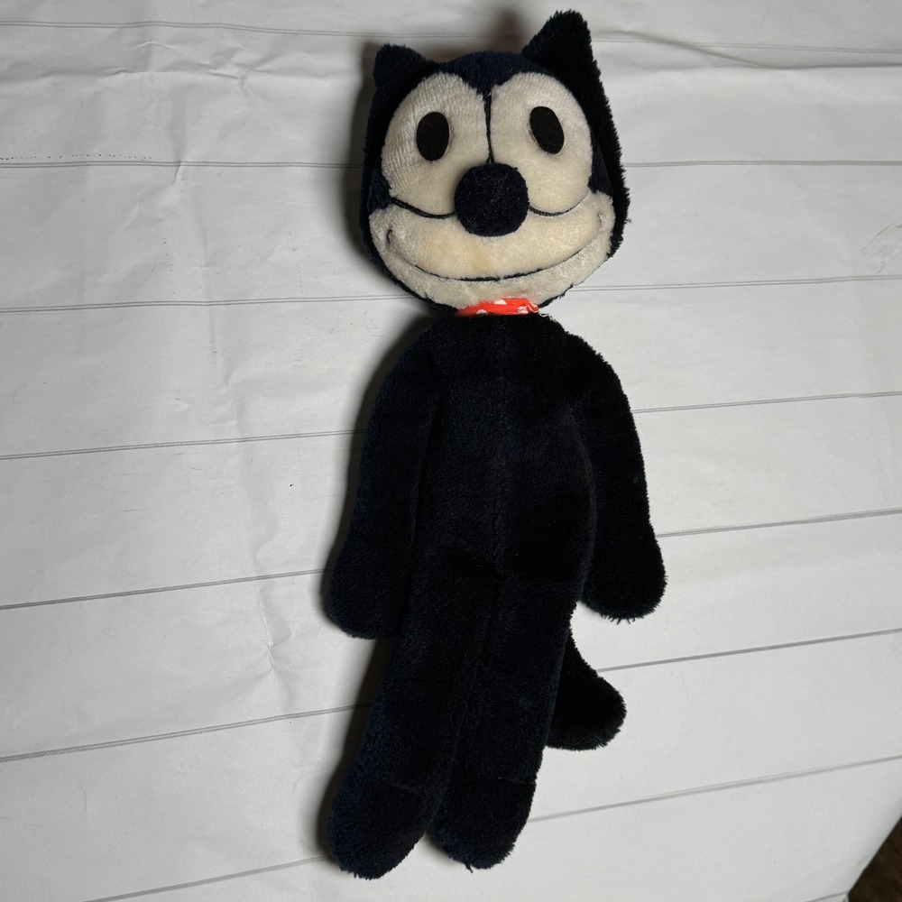 Vintage 80s Felix The Cat 1982 Cartoon Plush Figure Toy 15" Stuffed Animal Toy
